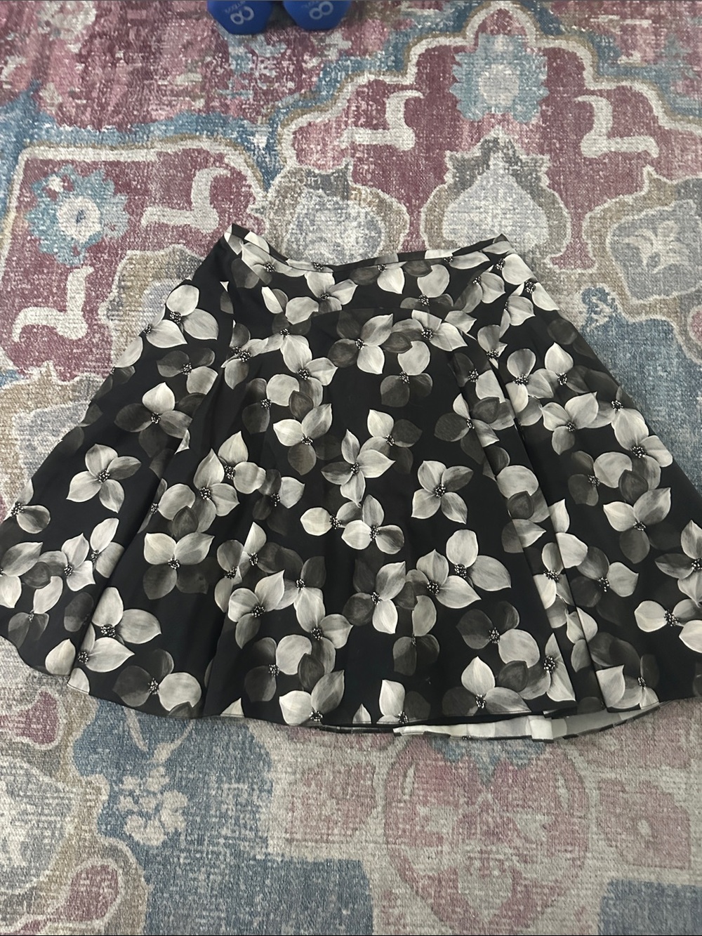 Jason Wu Black Floral A-Line Skirt